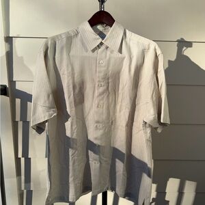 Bachrach Light Beige Casual Button Down Shirt